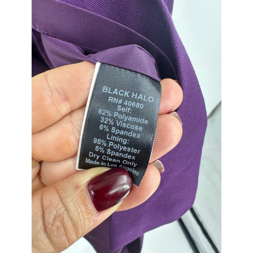 Black Halo Womens Dress Size 12 Purple Cocktail Evening Going Out - Picture 9 of 16